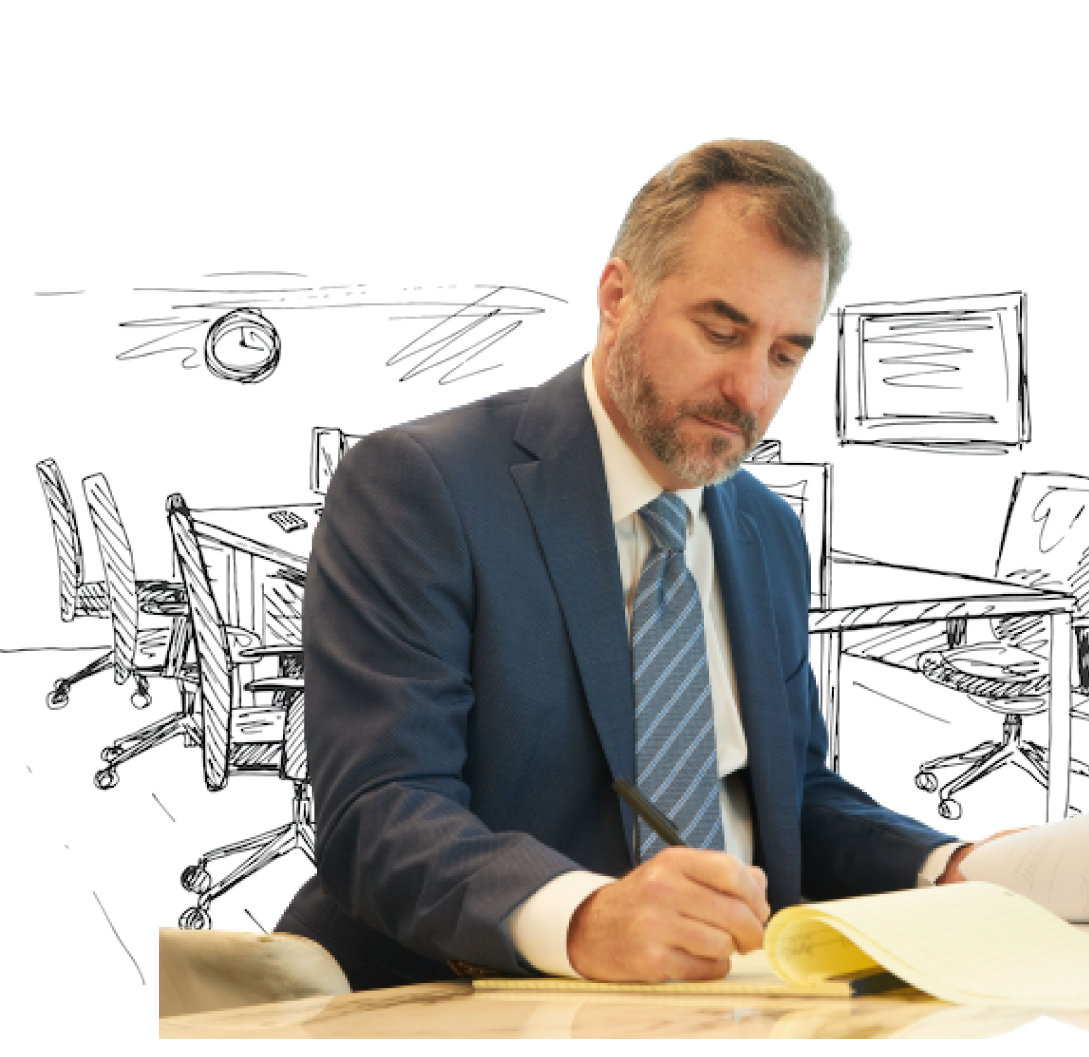michael stag writing on a piece of paper