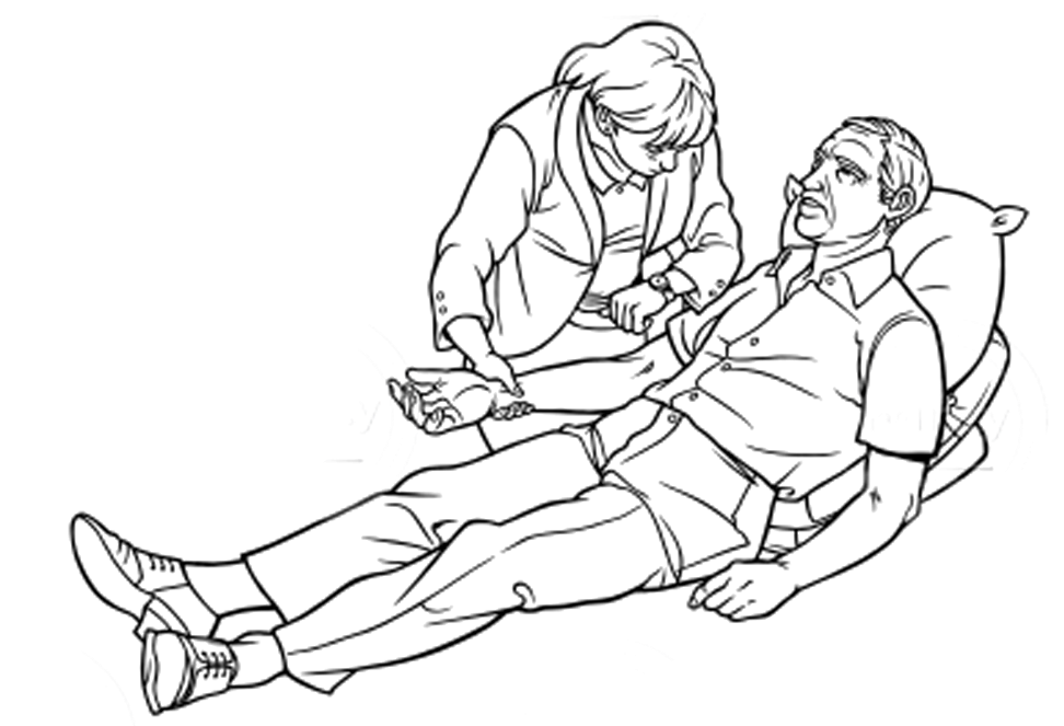 hand drawn picture of someone resting on a pillow while sick