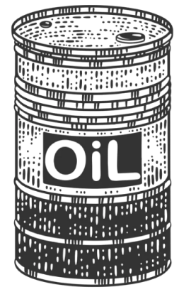hand drawn picture of an oil barrel