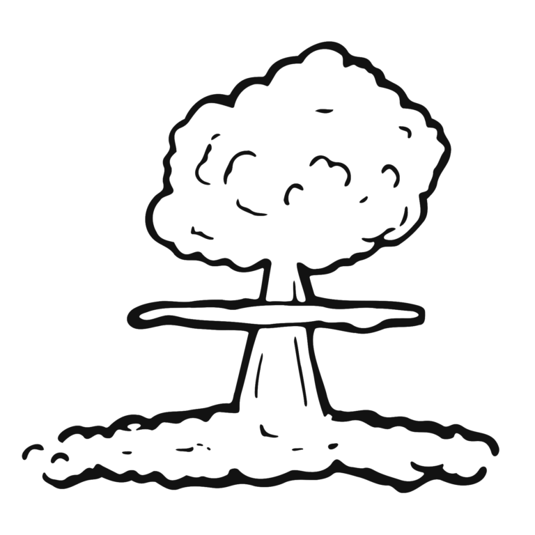 hand drawn image of a bomb going off