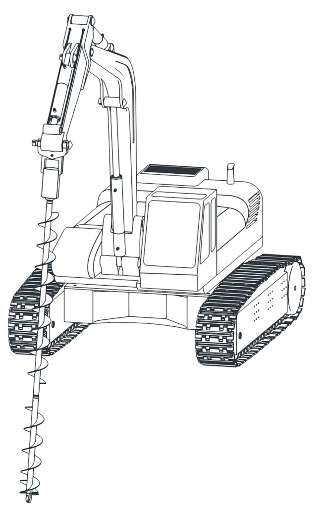 hand drawn image of a drilling rig tool