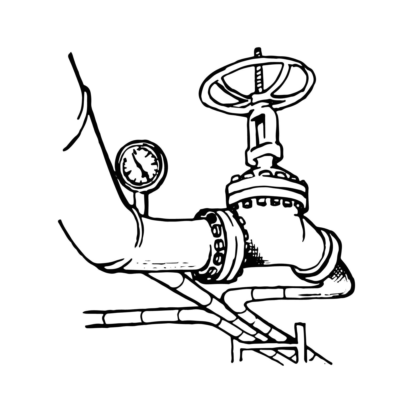 hand drawn image of pipes