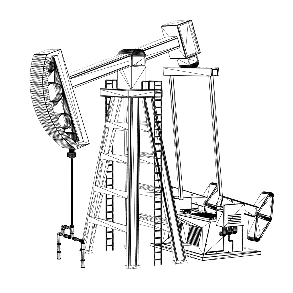 hand drawn image of an oil rig