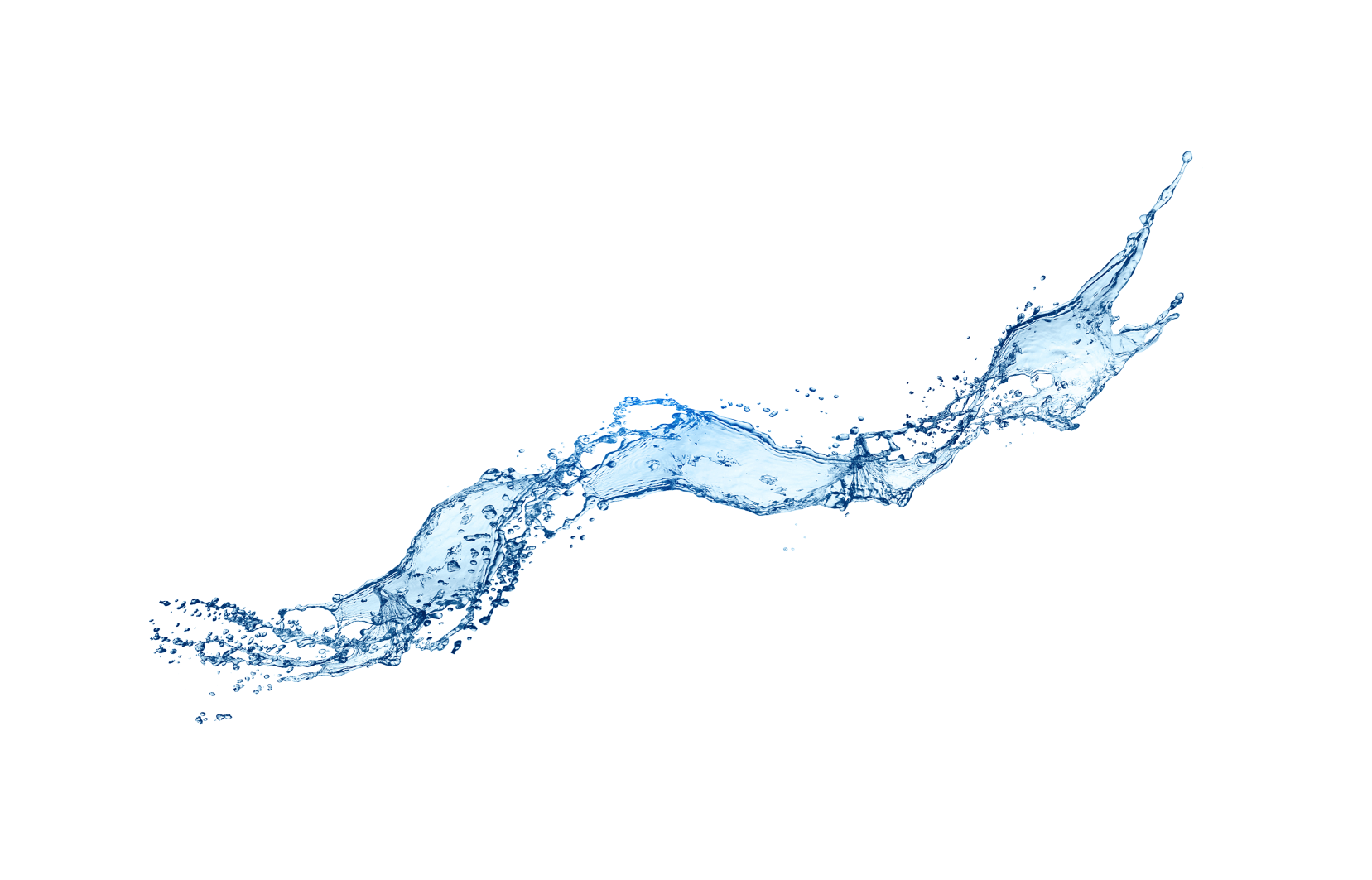 water flying through the air against a blank background