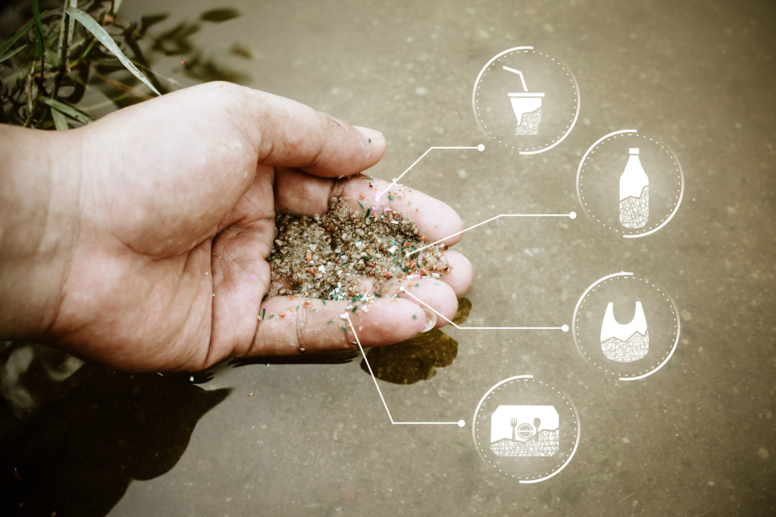 Microplastics at hand, microplastics, air pollution, aquatic microplastics, food microplastics.