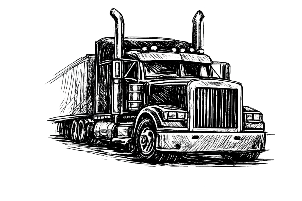 Illustrative image of an 18 wheeler truck