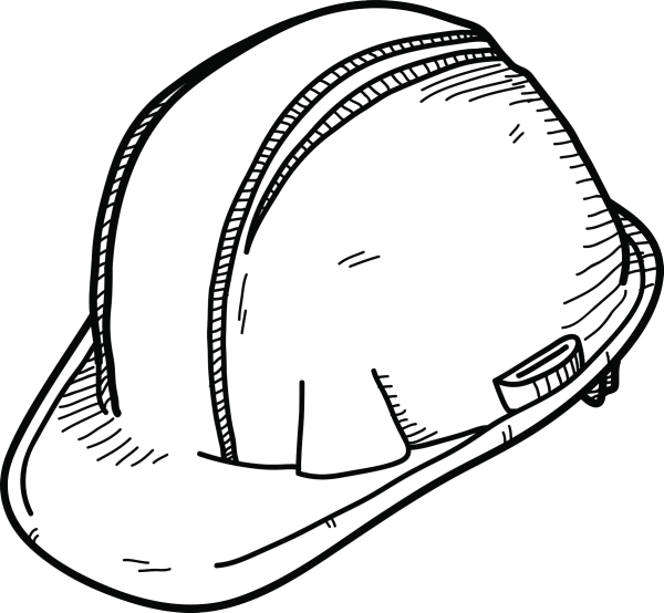 hand drawn image of a construction hat